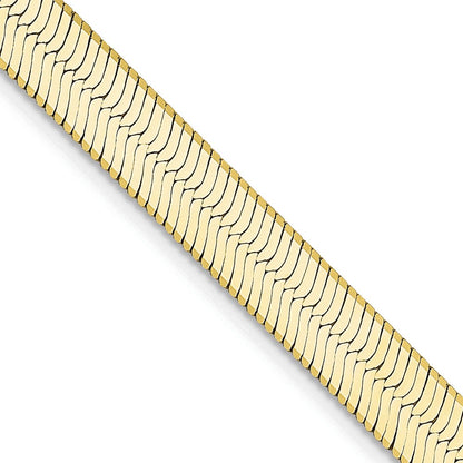 10K Yellow Gold 5.5mm Silky Herringbone Chain Necklace