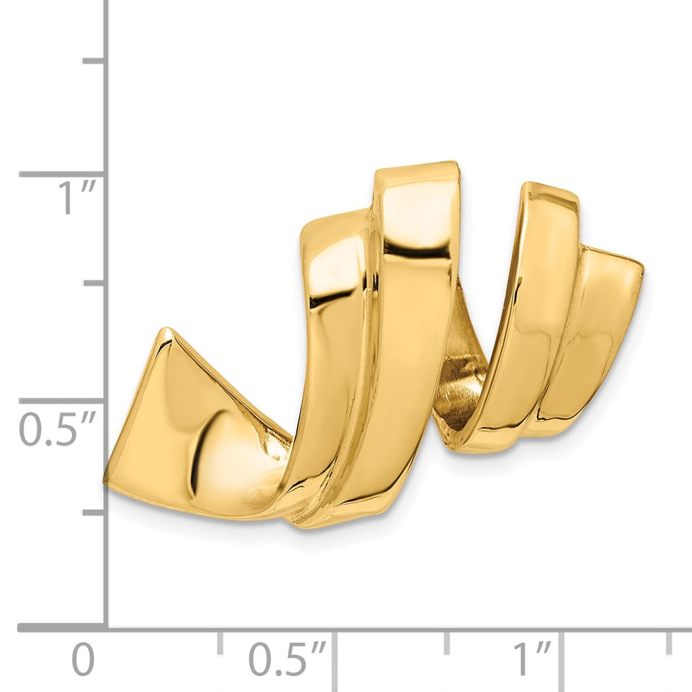 10K Yellow Gold 10K Fits Up To 8mm Regular, 10mm Fancy Reversible Omega Slide