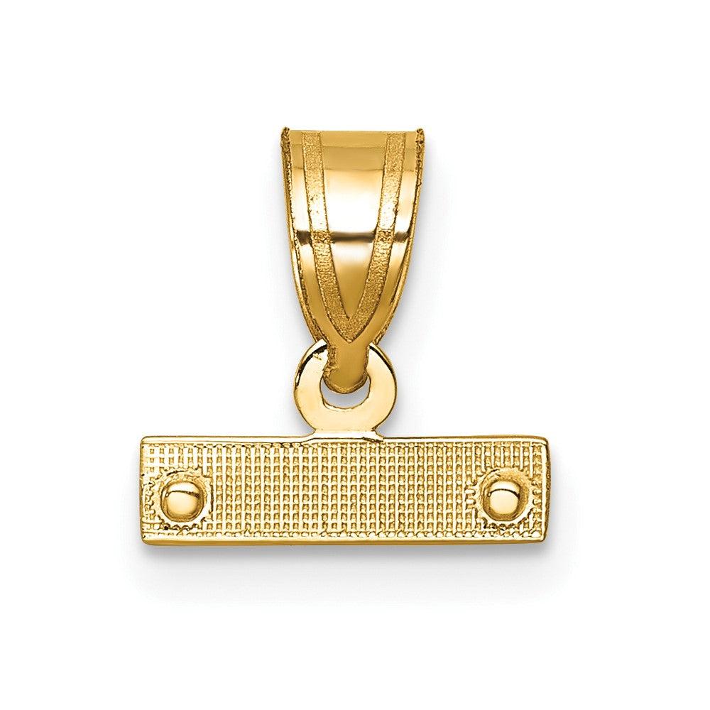 10K Yellow Gold 10Ky Casted Small Diamond-Cut Top Charm