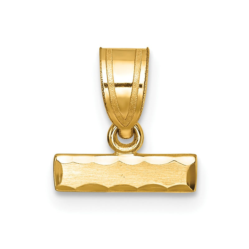 10K Yellow Gold 10Ky Casted Small Diamond-Cut Top Charm