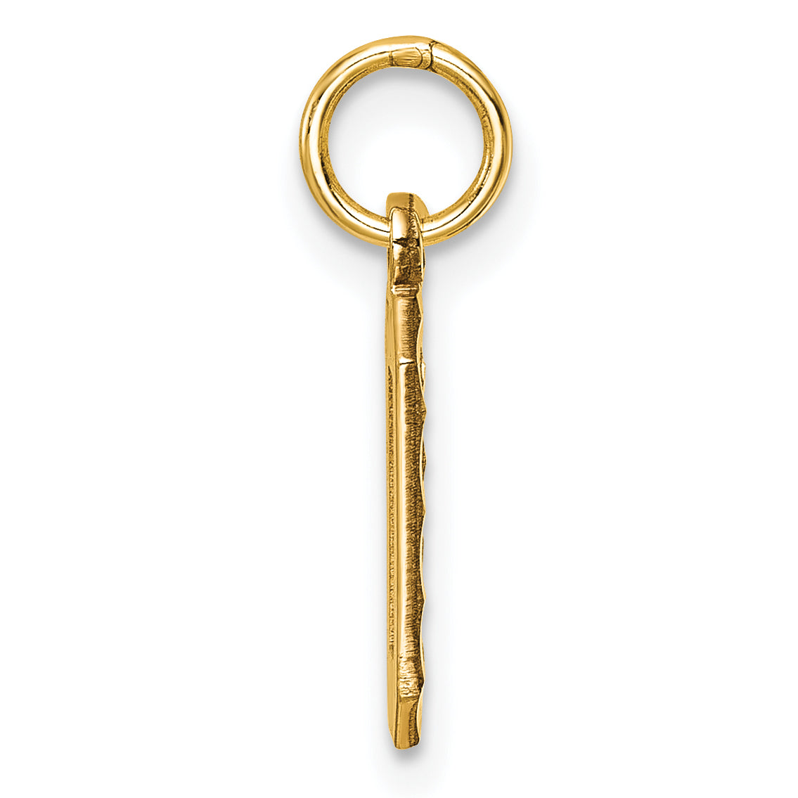 10K Yellow Gold 10Ky Casted Small Diamond-Cut Number 0 Charm