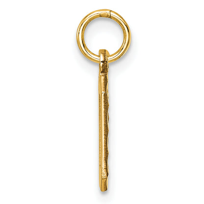 10K Yellow Gold 10Ky Casted Small Diamond-Cut Number 0 Charm