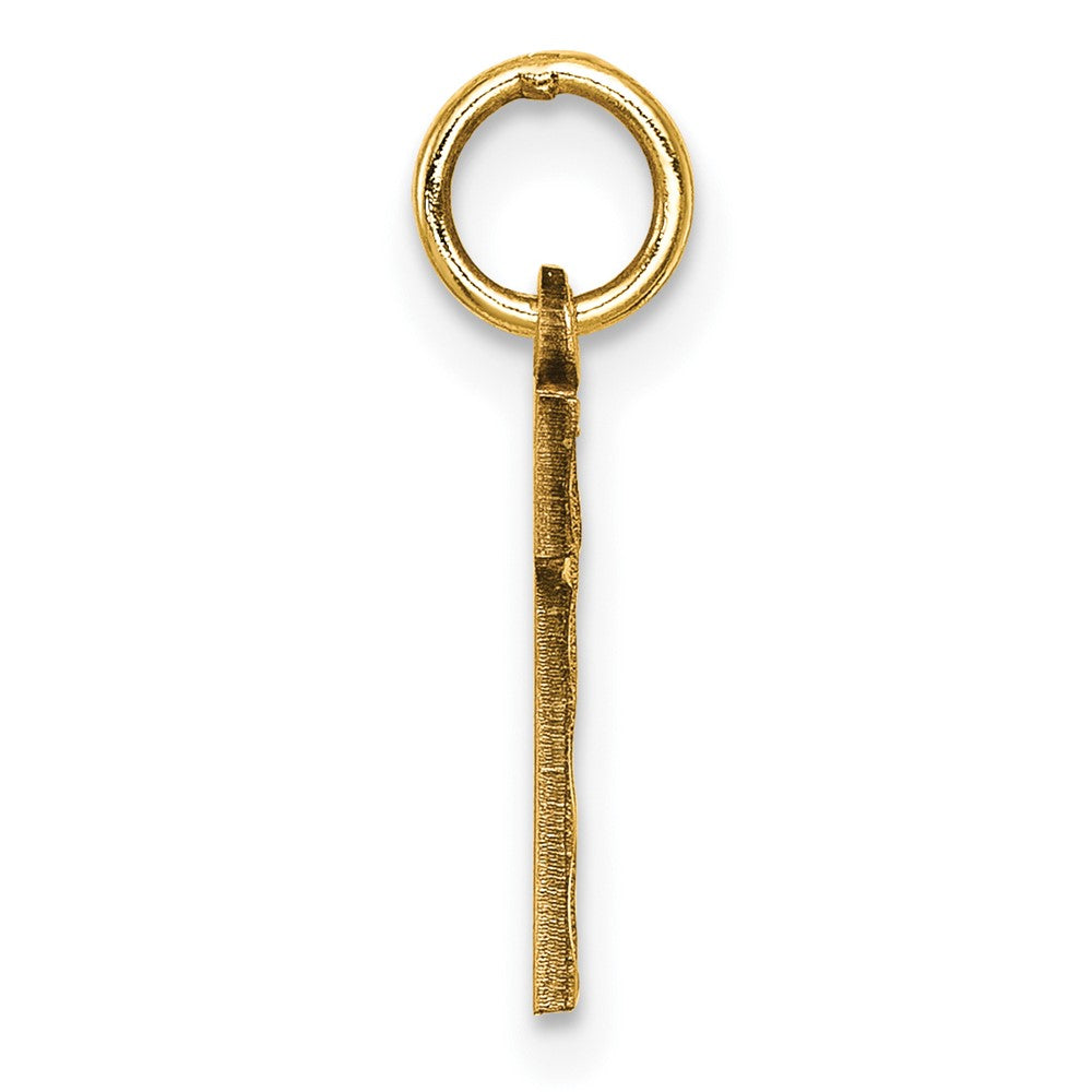10K Yellow Gold 10Ky Casted Small Diamond-Cut Number 1 Charm