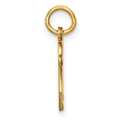10K Yellow Gold 10Ky Casted Small Diamond-Cut Number 2 Charm