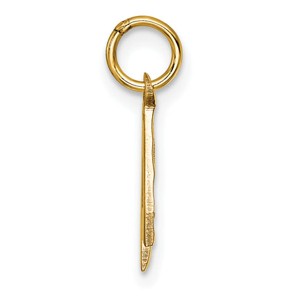 10K Yellow Gold 10Ky Casted Small Diamond-Cut Number 4 Charm