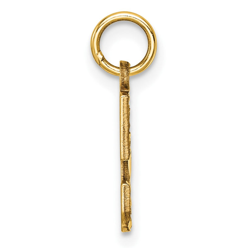 10K Yellow Gold 10Ky Casted Small Diamond-Cut Number 5 Charm