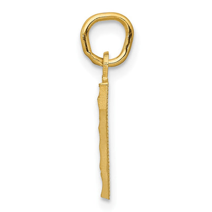 10K Yellow Gold 10Ky Casted Small Diamond-Cut Number 7 Charm