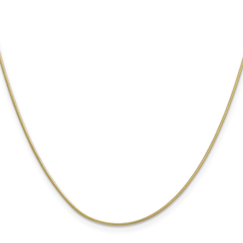 10K Yellow Gold .9mm Round Snake Chain Necklace
