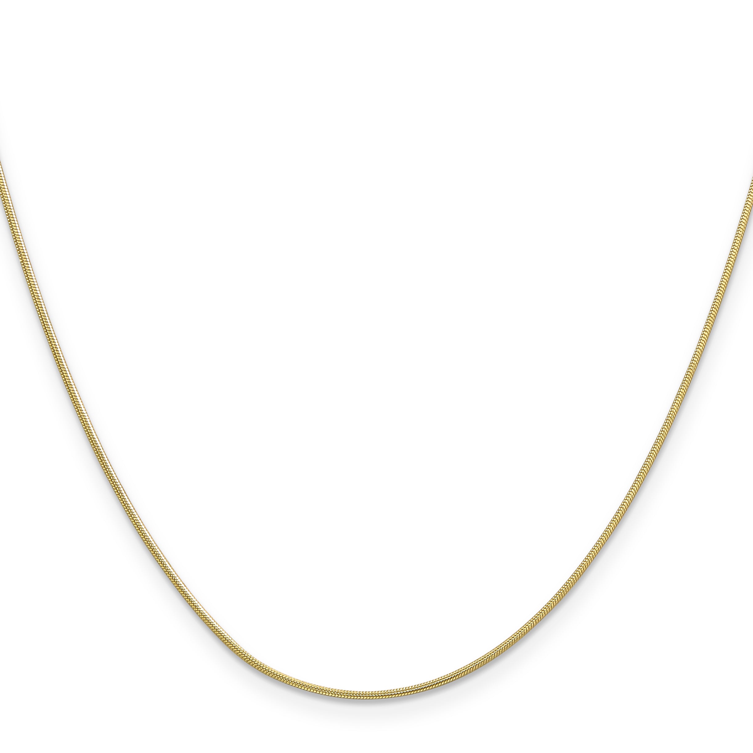 10K Yellow Gold .9mm Round Snake Chain