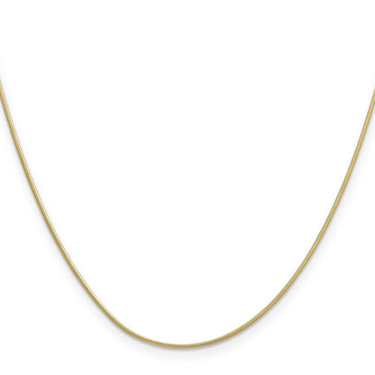 10K Yellow Gold .9mm Round Snake Chain