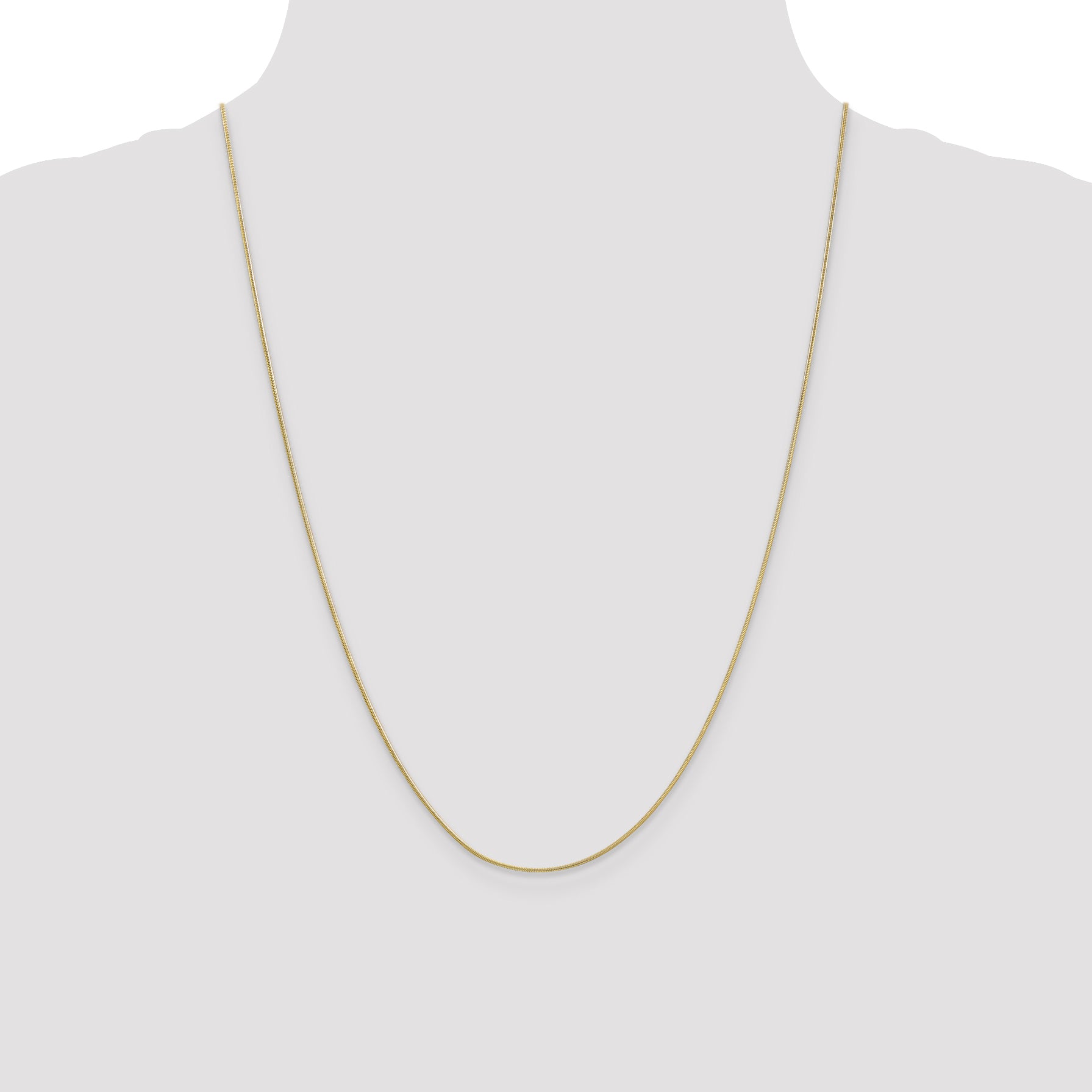 10K Yellow Gold .9mm Round Snake Chain