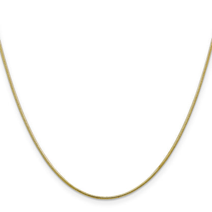 10K Yellow Gold 1.1mm Round Snake Chain