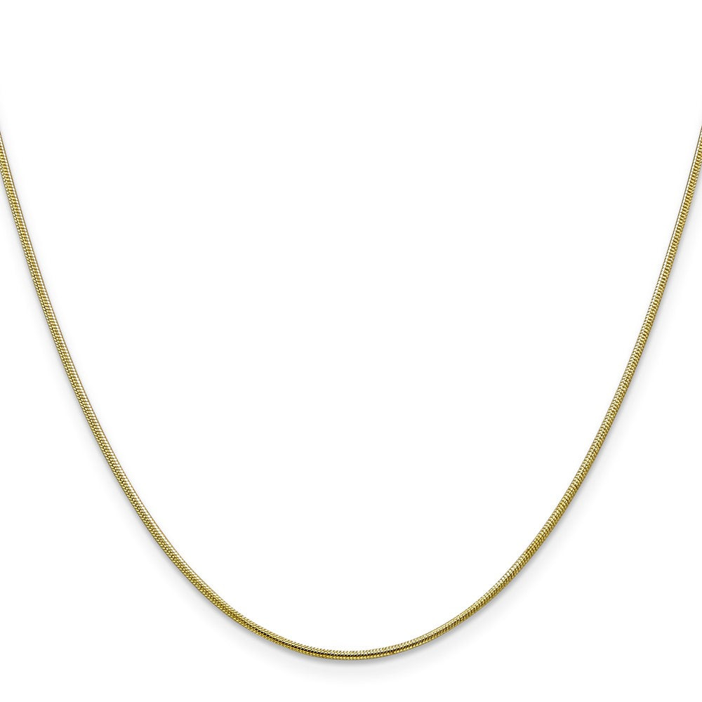 10K Yellow Gold 1.1mm Round Snake Chain Necklace