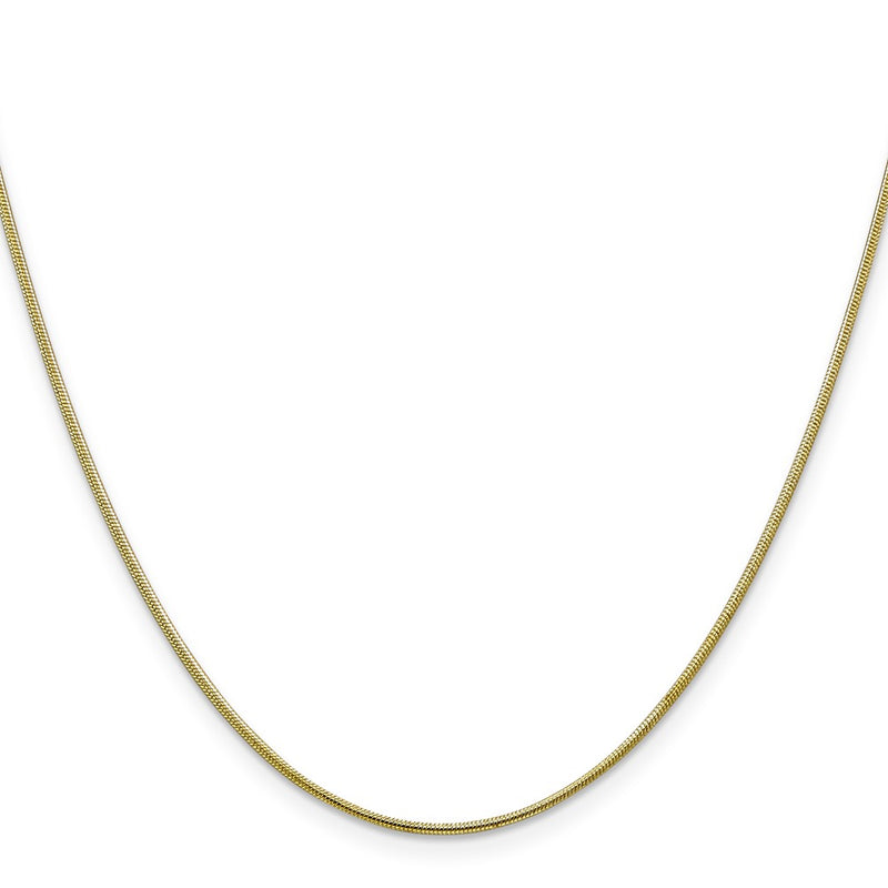 10K Yellow Gold 1.1mm Round Snake Chain Necklace