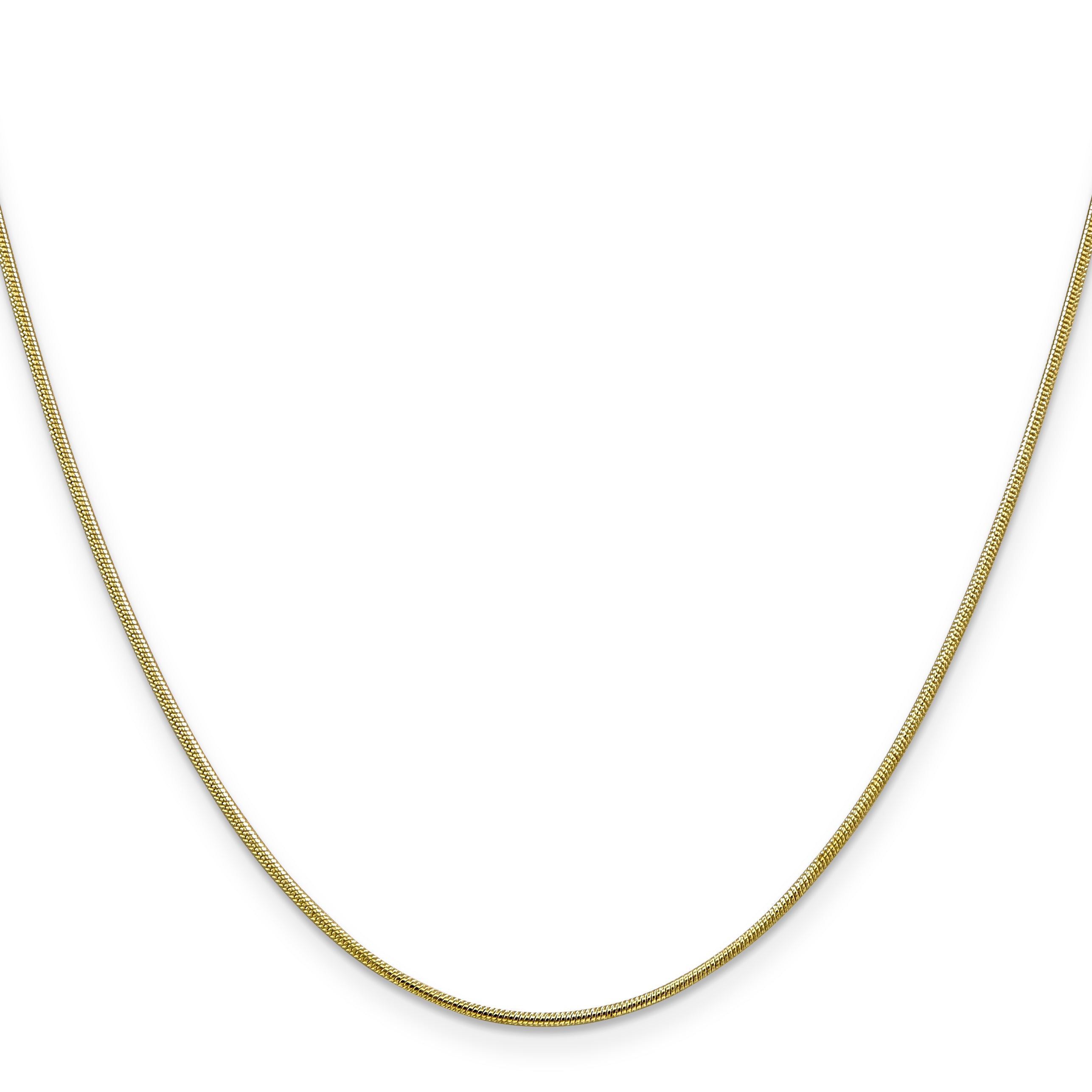 10K Yellow Gold 1.1mm Round Snake Chain