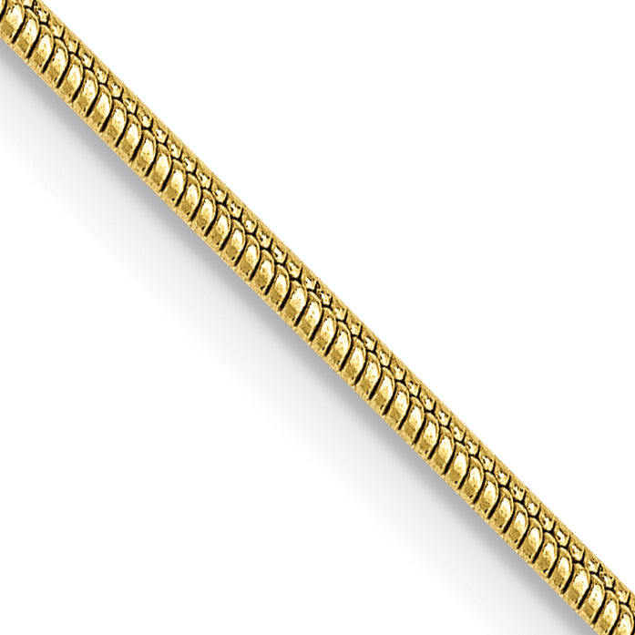 10K Yellow Gold 1.1mm Round Snake Chain