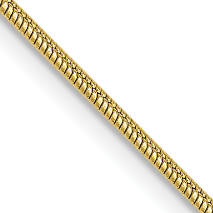 10K Yellow Gold 1.1mm Round Snake Chain