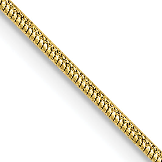 10K Yellow Gold 1.1mm Round Snake Chain