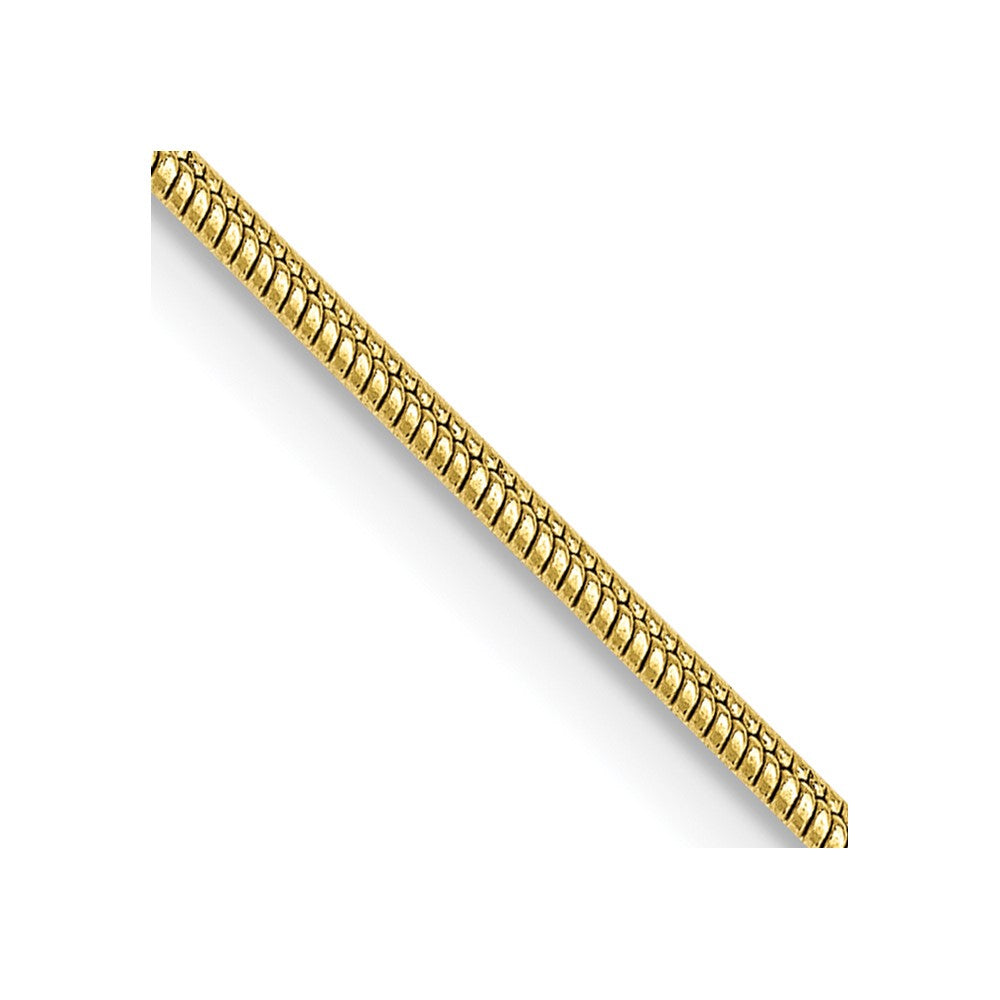 10K Yellow Gold 1.1mm Round Snake Chain Necklace