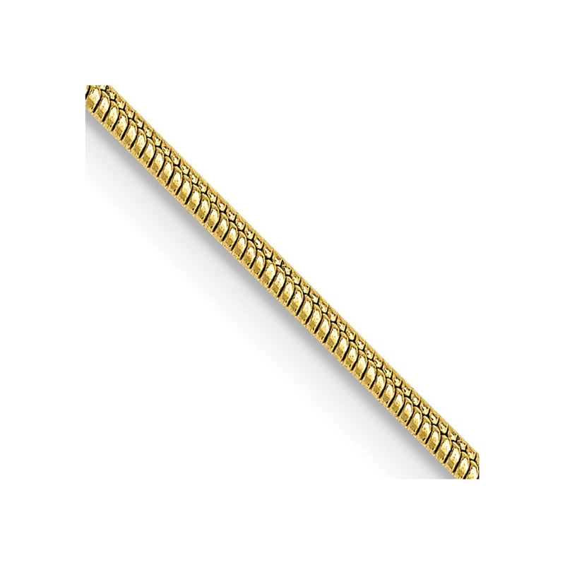 10K Yellow Gold 1.1mm Round Snake Chain Necklace