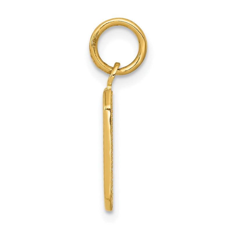 10K Yellow Gold Small Polished Number 0 Charm