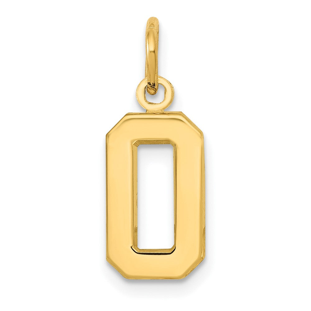 10K Yellow Gold Small Polished Number 0 Charm