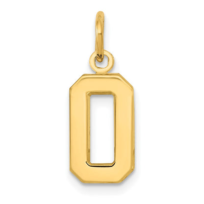 10K Yellow Gold Small Polished Number 0 Charm