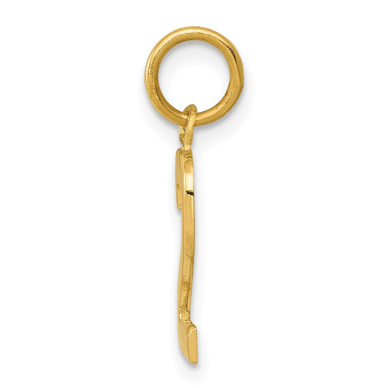10K Yellow Gold Small Polished Number 2 Charm