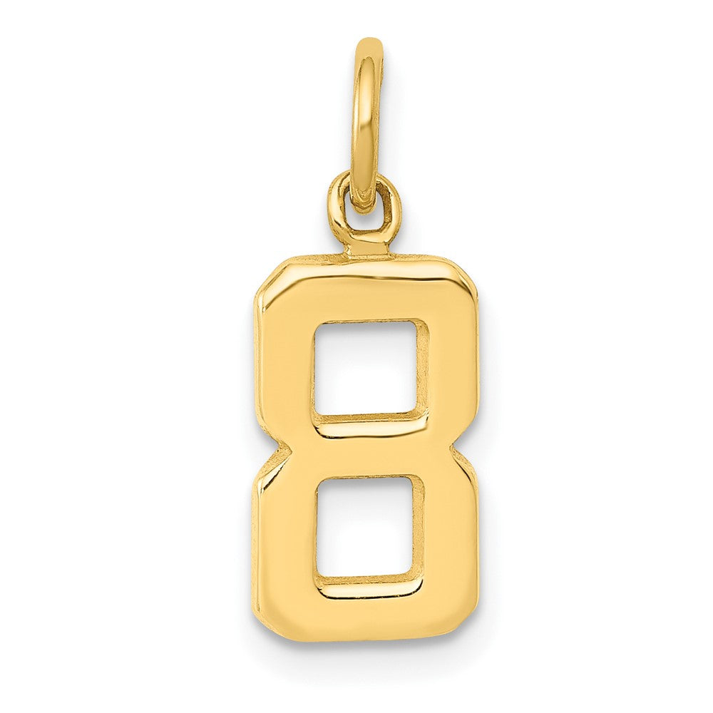 10K Yellow Gold Small Polished Number 8 Charm