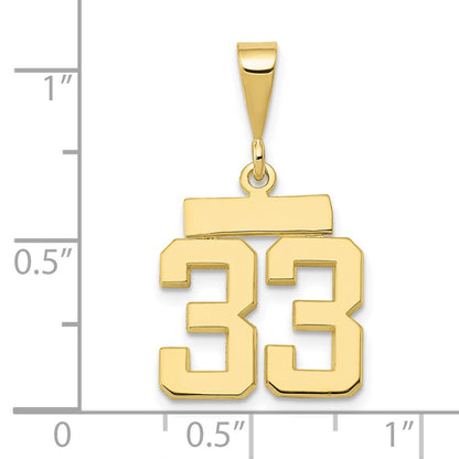 10K Yellow Gold Small Polished Number 33 Charm