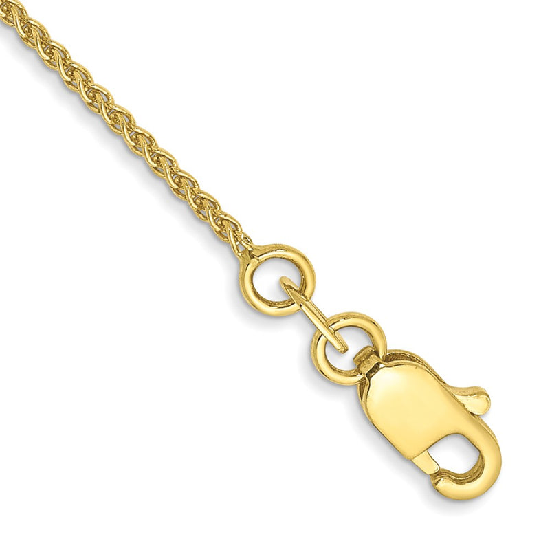 10K Yellow Gold 1.05mm Spiga Chain Anklet