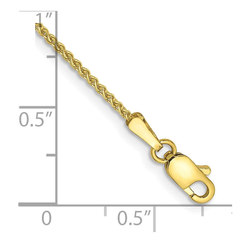 10K Yellow Gold 1.25mm Spiga Chain Anklet