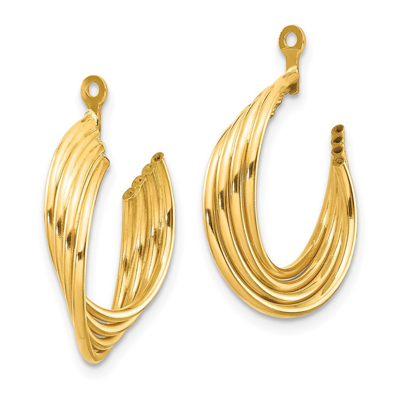 10K Yellow Gold Polished Hoop Earring Jackets