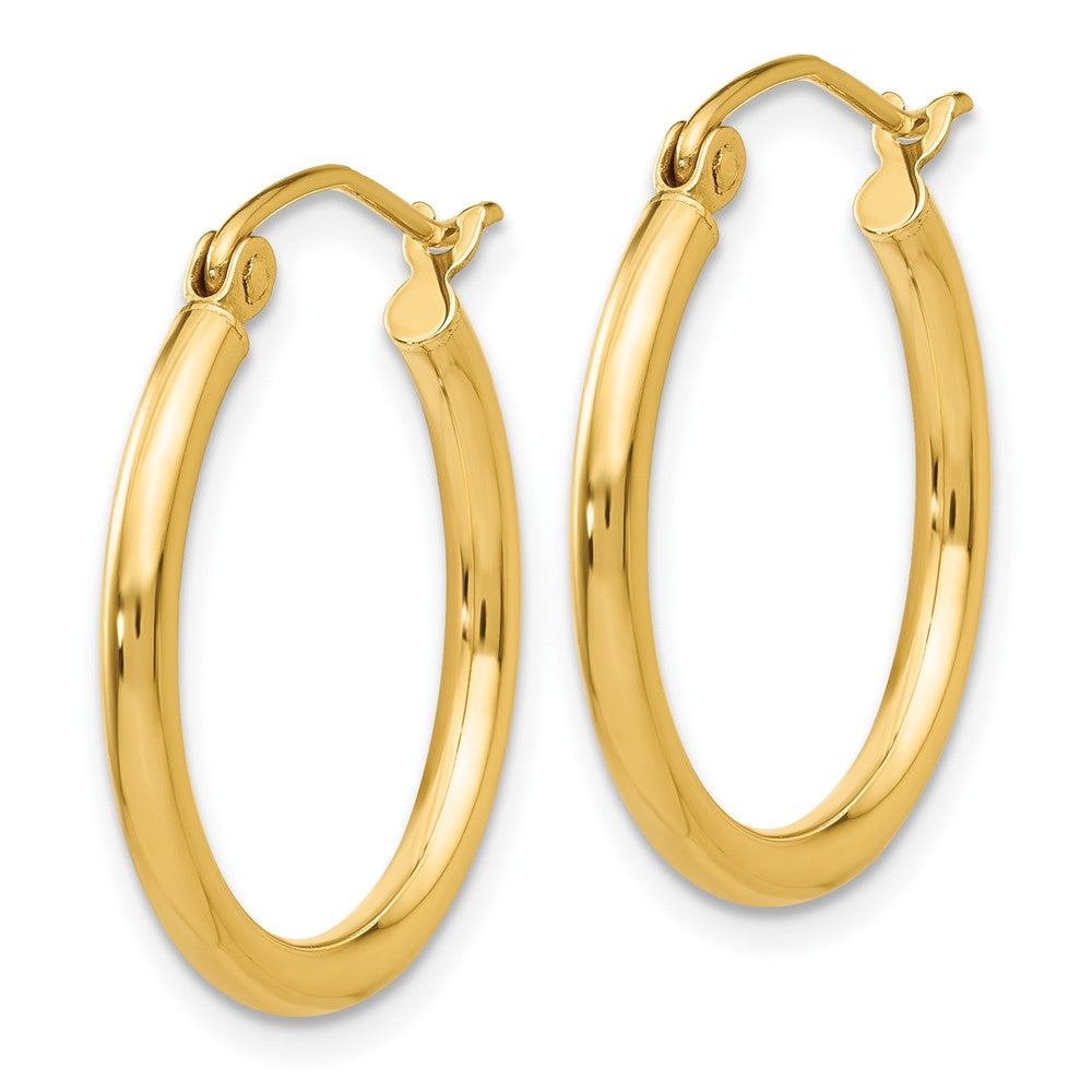 10K Yellow Gold 10K Polished 2mm Lightweight Tube Hoop Earrings