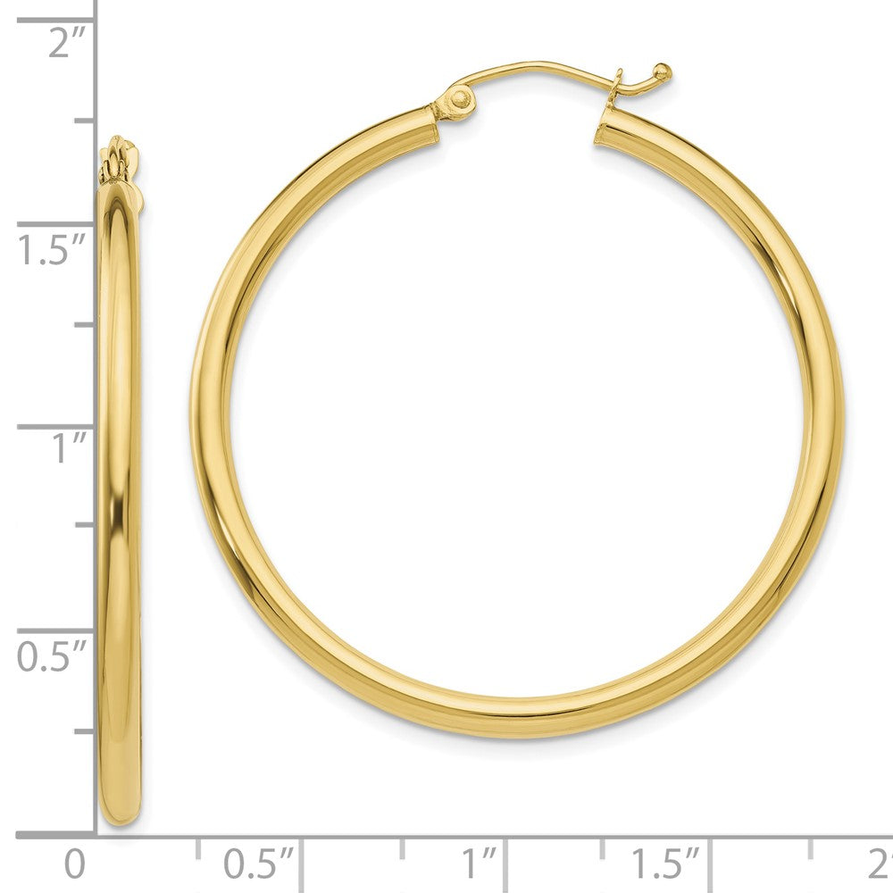 10K Yellow Gold 10K Polished 2.5mm Lightweight Tube Hoop Earrings