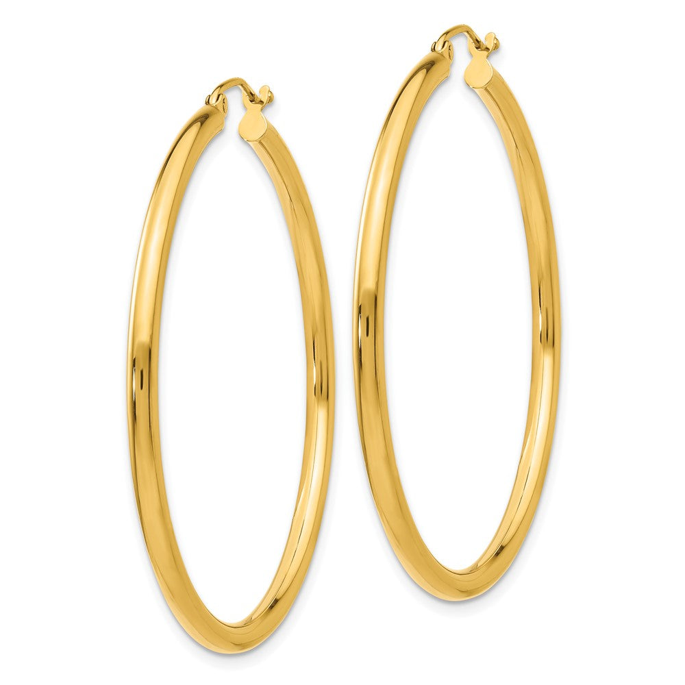 10K Yellow Gold 10K Polished 2.5mm Lightweight Tube Hoop Earrings
