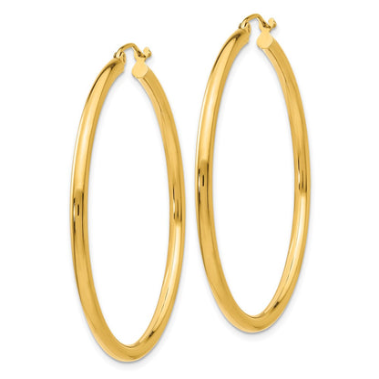 10K Yellow Gold 10K Polished 2.5mm Lightweight Tube Hoop Earrings