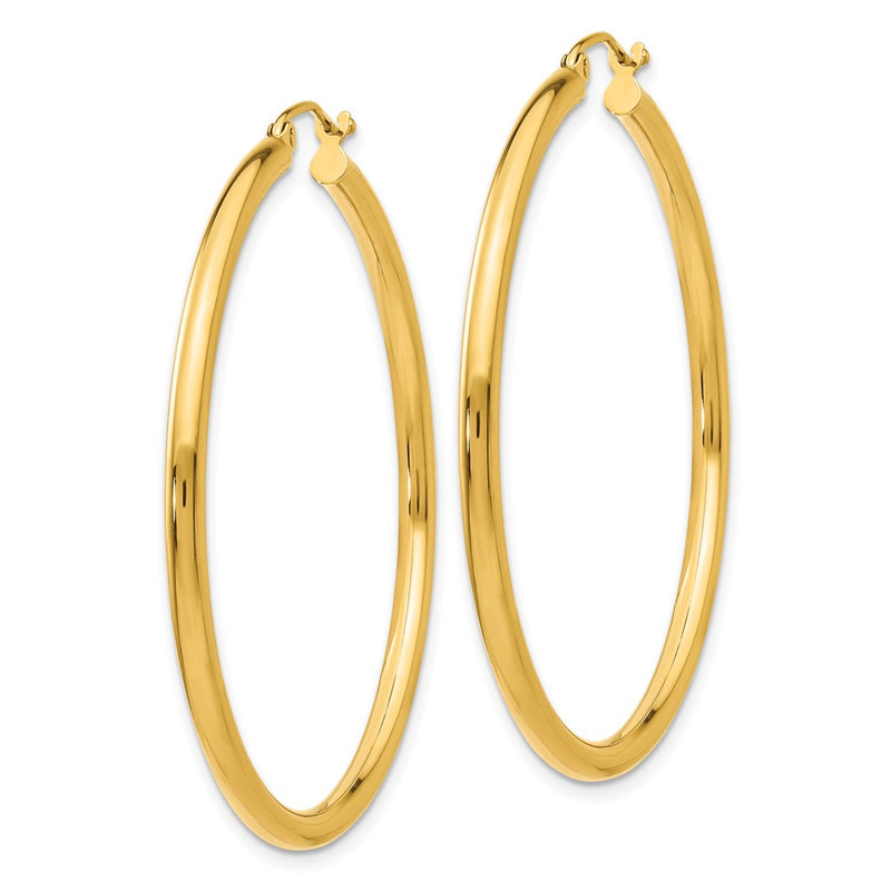 10K Yellow Gold 10K Polished 2.5mm Lightweight Tube Hoop Earrings