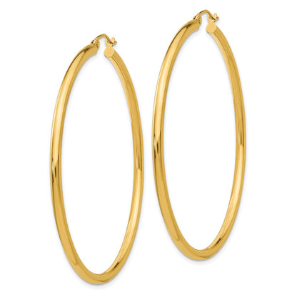 10K Yellow Gold 10K Polished 2.5mm Lightweight Tube Hoop Earrings