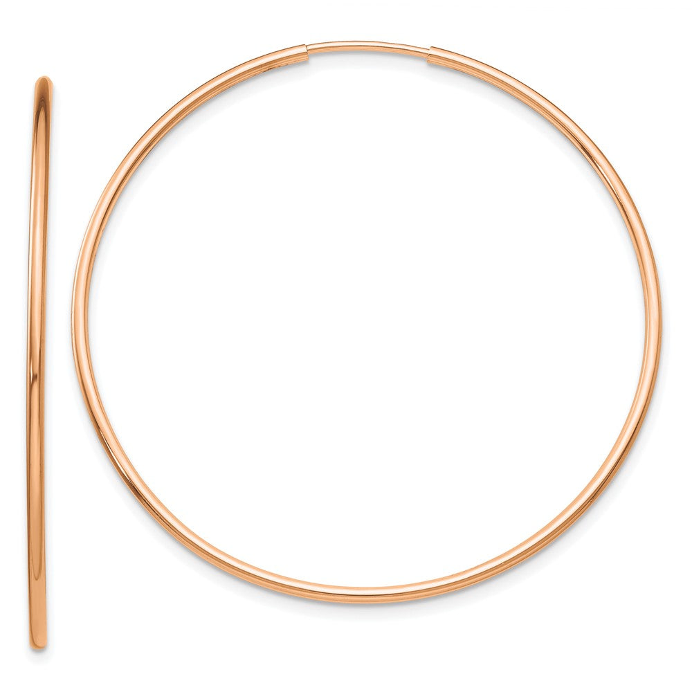 10K Rose Gold Polished Endless Tube Hoop Earrings