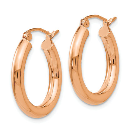 10K Rose Gold 10K Polished 3mm Hoop Earrings