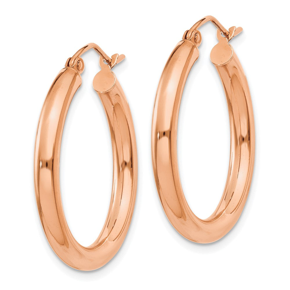 10K Rose Gold 10K Polished 3mm Hoop Earrings