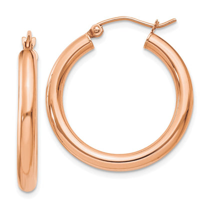 10K Rose Gold 10K Polished 3mm Hoop Earrings