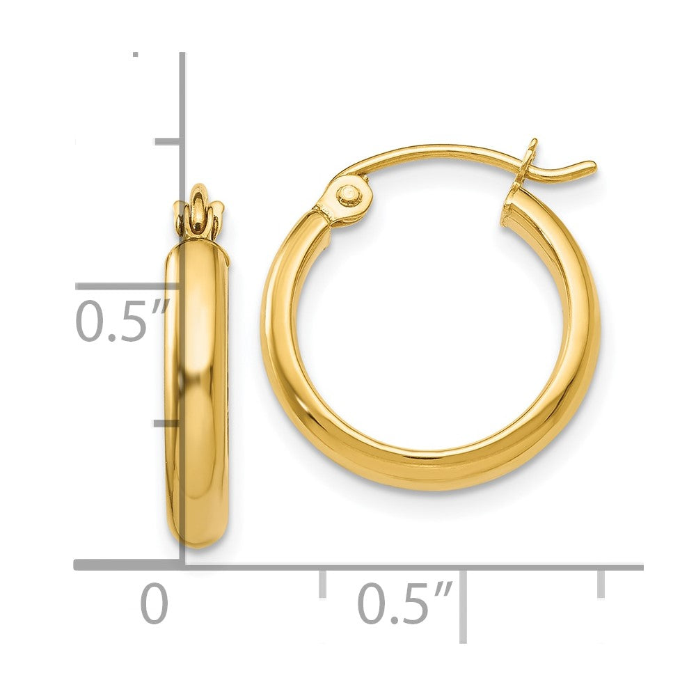 10K Yellow Gold Polished Hoop Earring