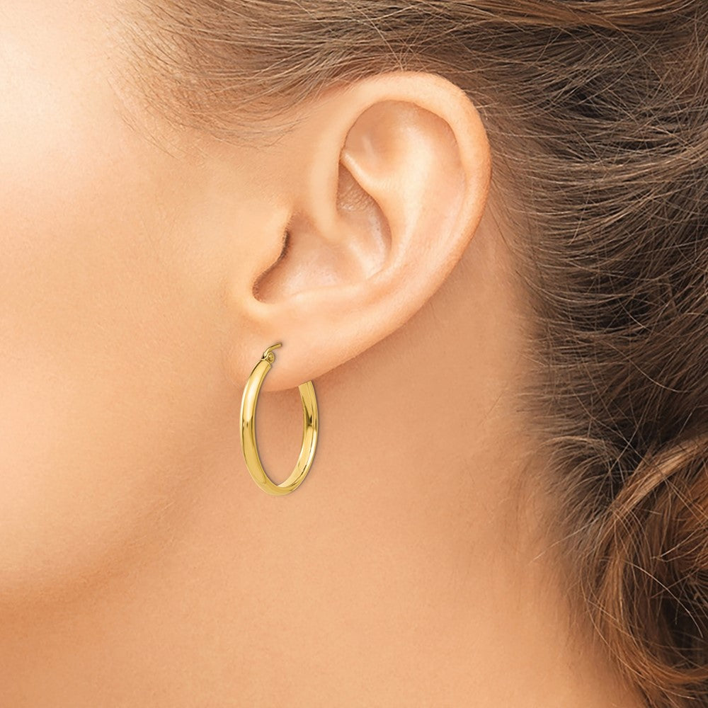 10K Yellow Gold Polished Hoop Earring