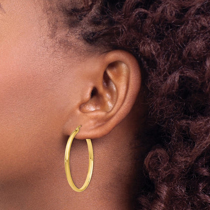 10K Yellow Gold Polished Hoop Earring