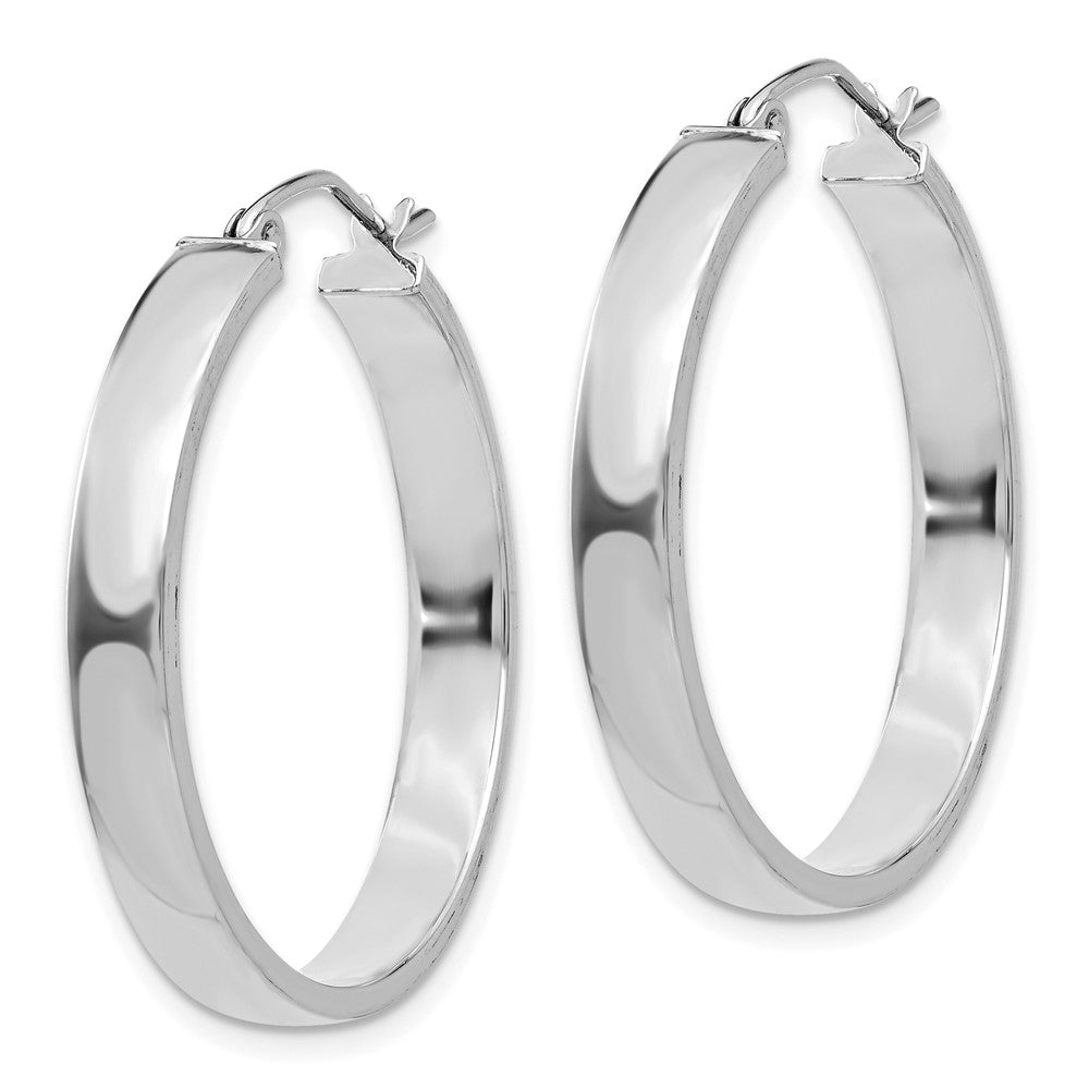 10K White Gold Polished Hoop Earring
