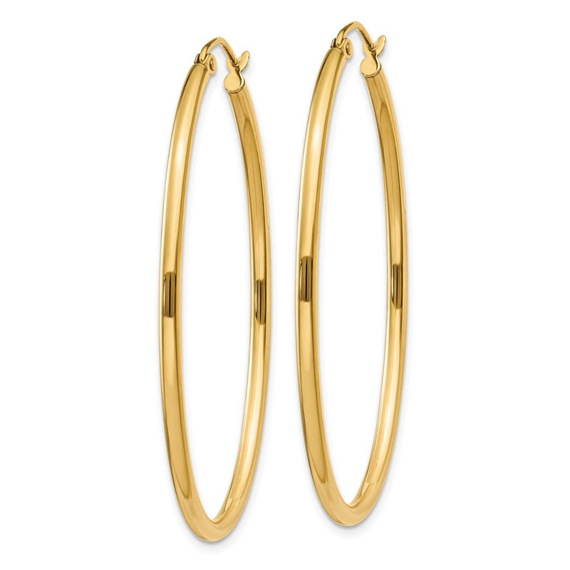 10K Yellow Gold Oval Polished Hoop Earring