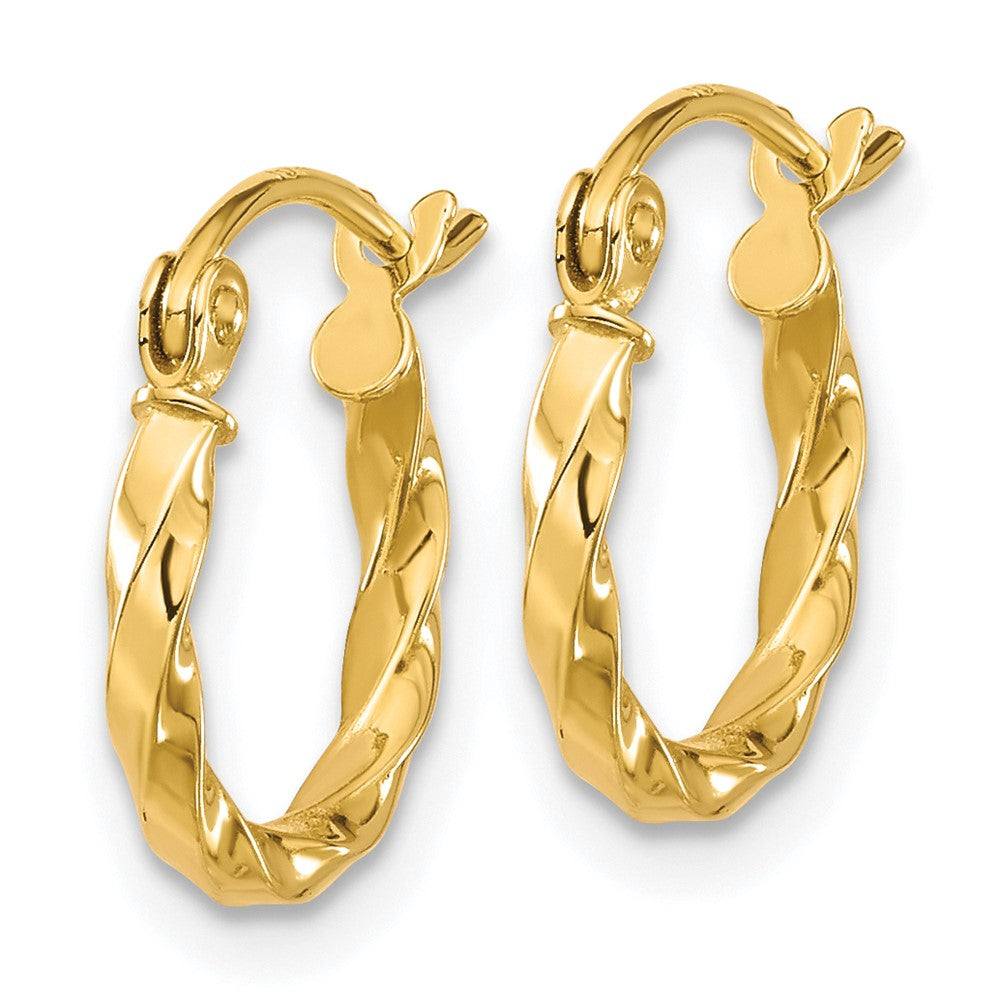 10K Yellow Gold Twist Polished Hoop Earring