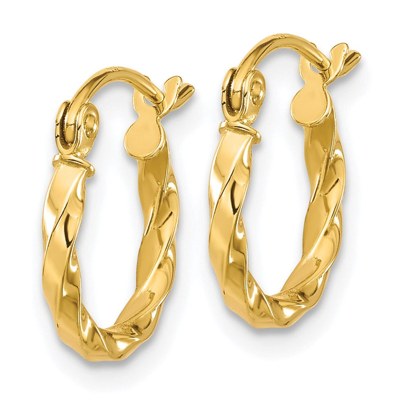 10K Yellow Gold Twist Polished Hoop Earring